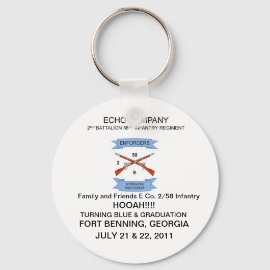 家族と友人E Co. 2/58歩兵キーチェーン キーホルダー (正面)