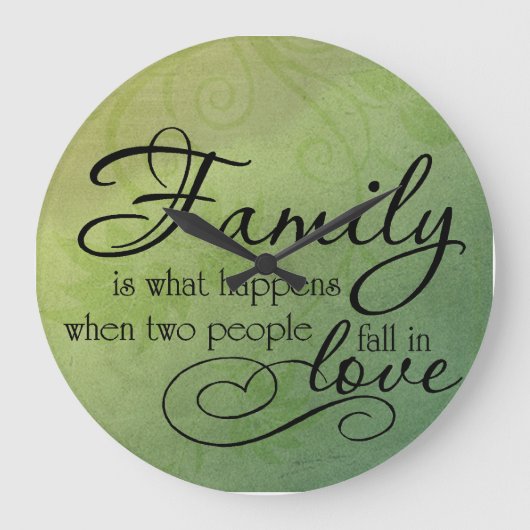 家族と愛 ラージ壁時計 (正面)