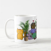 家族と毛皮の友人 コーヒーマグカップ (左)