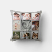 家族と永遠の写真のコラージュへ素朴の旅 クッション (正面)