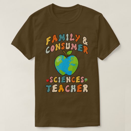 家族と消費者科学Facs先生かわいい背中 Tシャツ (デザイン正面)