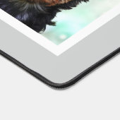 家族と犬カスタムの写真をライトグレー デスクマット (コーナー)