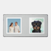 家族と犬カスタムの写真をライトグレー デスクマット (正面)