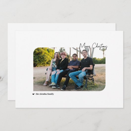 家族と犬メリークリスマス&ハッピーハウデイ シーズンカード (正面/裏面)