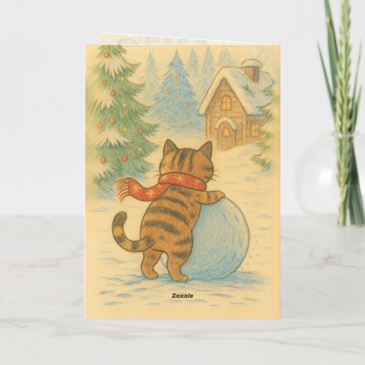 家族と猫のクリスマスグリーティングカード シーズンカード (裏面)