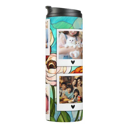 家族と猫のフォトフレーム タンブラー (回転右)