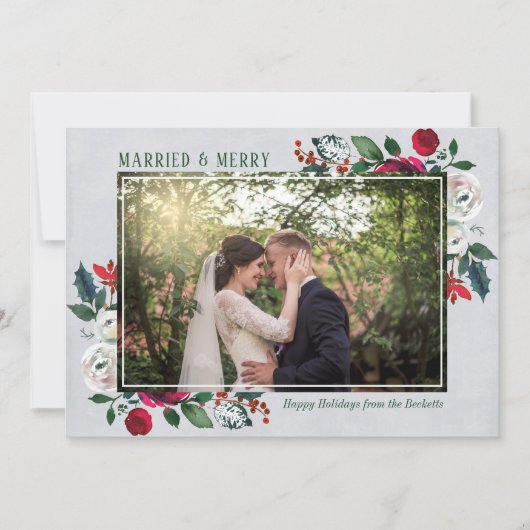 家族と結婚したメリークリスマス シーズンカード (正面)