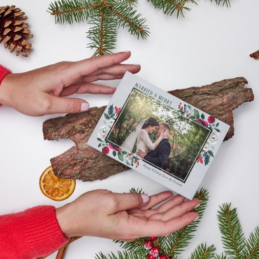 家族と結婚したメリークリスマス シーズンカード