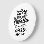 家族と過ごした時間は1秒に1回の価値がある。 ラージ壁時計 (傾斜)