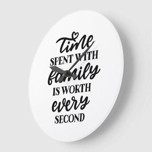 家族と過ごした時間は1秒に1回の価値がある。 ラージ壁時計 (傾斜)