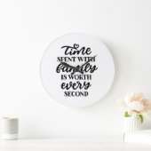 家族と過ごした時間は1秒に1回の価値がある。 ラージ壁時計 (ホーム)