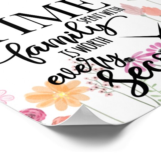 家族と過ごす時間は毎秒の価値がある ポスター (角)