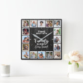 家族と過ごす時間は、1秒ごとに価値がある スクエア壁時計 (ホーム)