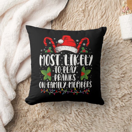 家族にいたずらする可能性大 クリスマス クッション (ブランケット)