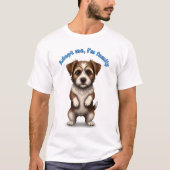 家族になって – 立ち上がる子犬の魅力 Tシャツ (正面)