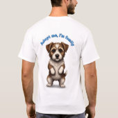 家族になって – 立ち上がる子犬の魅力 Tシャツ (裏面)