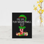 家族にぴったりな女性と女の子の楽しいバスケットボールエルフ カード (黄色い花)