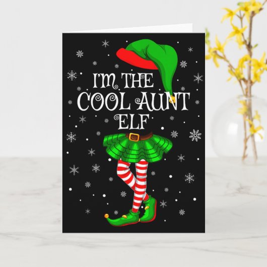 家族にぴったりな女性用と女の子のマッチングアイテム 私はクールなエルフおばさん カード (黄色い花)