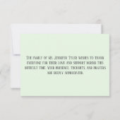 家族による緑の葬儀記念碑 サンキューカード (裏面)