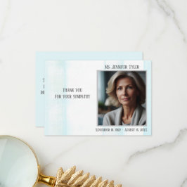 家族による青い葬儀記念碑 サンキューカード