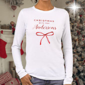 家族にマッチするクリスマスバウ長い袖 トライブレンドＴシャツ