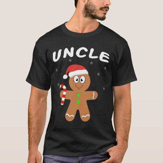 家族に合うクリスマスの衣装ジンジャーブレッドUNCL Tシャツ (正面)