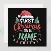 家族に合わせた初めてのクリスマス シーズンカード (正面/裏面)