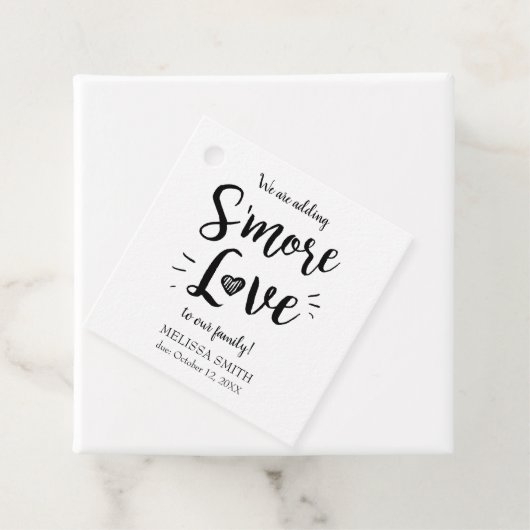 家族に愛を追加Baby Shower Black フェイバータグ (インサイチュ)