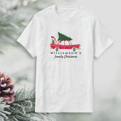 家族のおもしろいクリスマスが家にクリスマスツリー Tシャツ