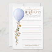 家族のお気に入りの伝統バルーンベビーシャワーカード 招待状 (正面)