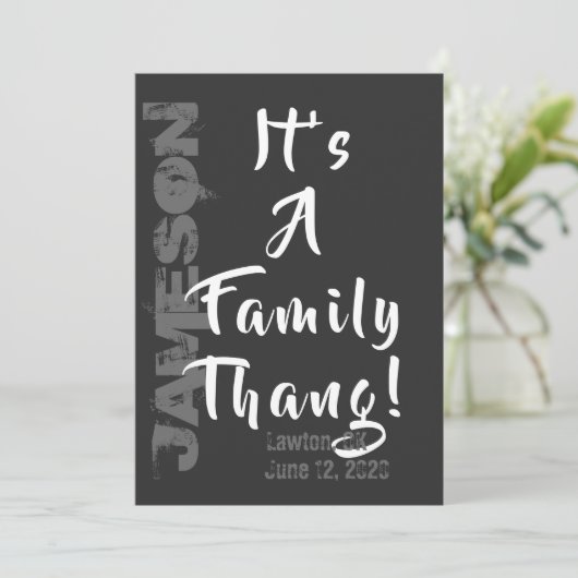 家族のお礼だ！ファミリー懇親会招待状 招待状 (スタンド正面)