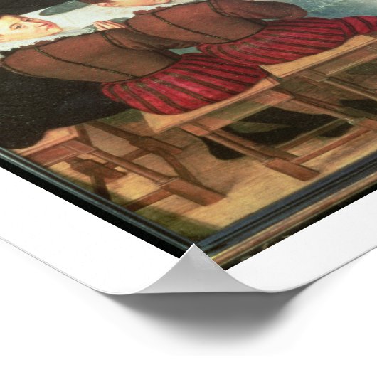 家族のことわざの猶予の前に食事， 1585 (油o ポスター (角)