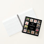 家族のすべて 12枚の写真コラージュ 家族名 ノートブック (内部)