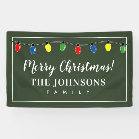 家族のためのカスタムなメリークリスマスのパーティーの旗 横断幕 (横)