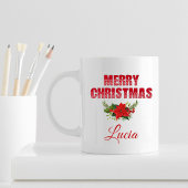 家族のためのギフトかわいい赤い花クリスマスホリデー コーヒーマグカップ