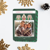 家族のためのジンジャーブレッドのクリスマスフォトカード シーズンカード