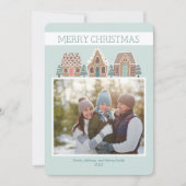 家族のためのジンジャーブレッドのクリスマスフォトカード シーズンカード (正面)