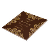 家族のためのパーソナライズな第50記念日のギフト タイル (側面)