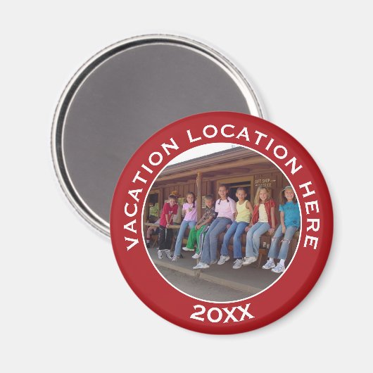 家族のための休暇の写真のお土産懇親会&その他 マグネット (正面/裏面)