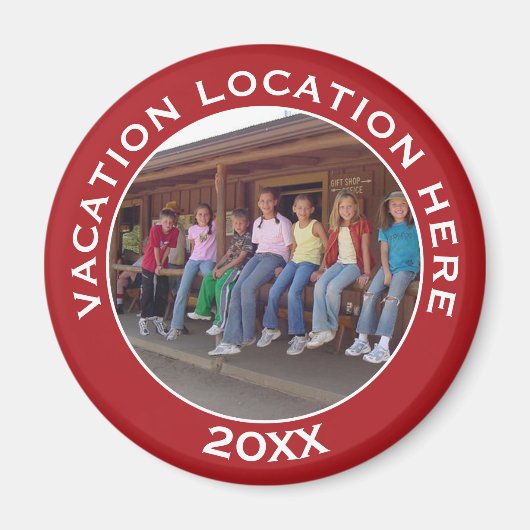 家族のための休暇の写真のお土産懇親会&その他 マグネット (正面)