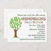 家族のための懇親会のデザイン インビテーションポストカード (正面/裏面)