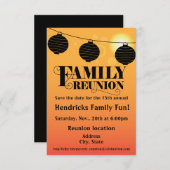 家族のための懇親会のデザイン、学校は合いましたり、凝視します セーブザデート (正面/裏面)