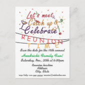 家族のための懇親会のデザイン、学校は合いましたり、凝視します 案内ポストカード (正面)