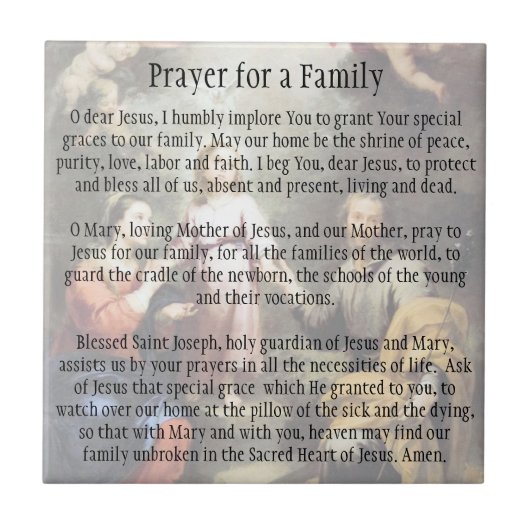 家族のための祈りの言葉 タイル (正面)