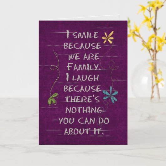 家族のための誕生日のユーモア カード (黄色い花)