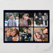 家族のイニシャル 名前 フォト コラージュ ハッピー ニュー 箔シーズンカード (裏面)