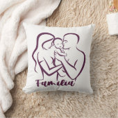 家族のイラストレーション装飾用クッション クッション (ブランケット)