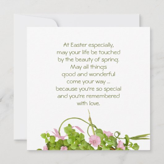 家族のイースターあなたの写真の緑 招待状 (裏面)