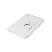 家族のエレガントなモノグラムの白の木炭 バスマット (アングル)