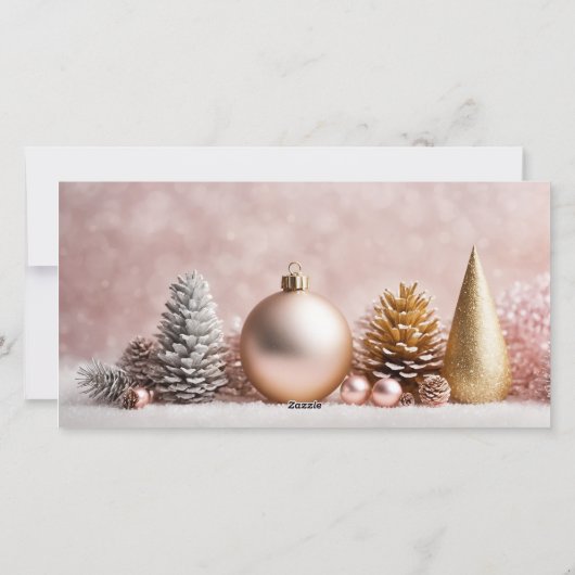 家族のエレガントクリスマスの挨拶3写真コラージュ シーズンカード (裏面)